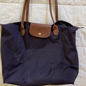 Longchamp Large Le Pliage Shoulder- Bilberry